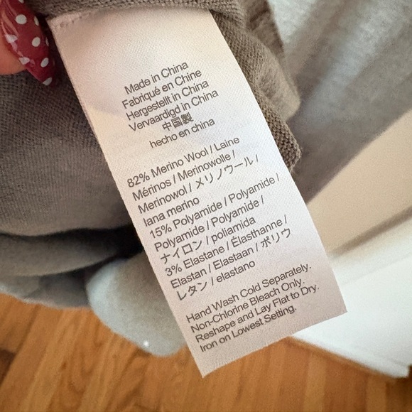 J.Crew Merino Wool Gray Slip knit Sweater Dress Large - Picture 6 of 6